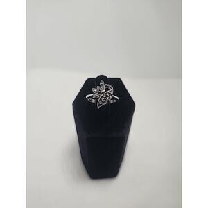 Sterling Silver Vintage Marcasite Cluster Ring Sz 5.75